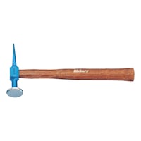 Special peen planishing hammer With large, extra-thin face and straight pein