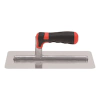 Dual component smoothing trowel, rounded corners