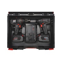 ABS POWER/ASS-1/4 inch COMPACT M-CUBE 18 volt 2-in-1 case set 7 pieces