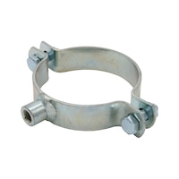 Fall-pipe clamp steel zinc plated with weld nut