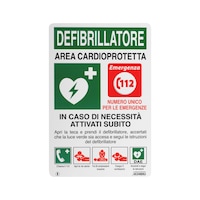 Notfall-Defibrillator-Schild
