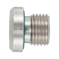 Hexagon socket threaded plug with collar Stainless steel 1.4571 with FKM sealing ring
