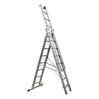 Three-part aluminium multi-purpose ladder
