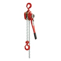 Lever chain hoist without overload protection with short hand lever