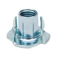 Drive-in nut zinc plated with impact tip