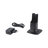 Ladestation, USB-A/miniDC-Kabel, Netzteil 100-240 V 50/60 Hz für Akku-LED-Handleuchte WLH 1.8