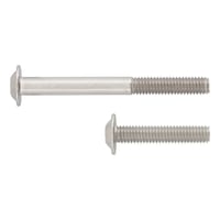 Screw with flattened half round head with collar and hexagon socket ISO 7380-2, A2-070 stainless steel, plain