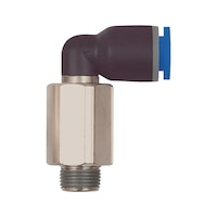 L-shaped push-in fitting long version R thread