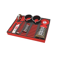 Wheel bearing tool set basic XXL 18 pieces for vehicles ranging from large cars to vans