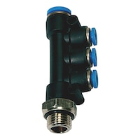 T-distributor 4-way with L shape G thread