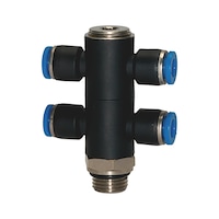 T-distributor 4-way with hex. socket G thread