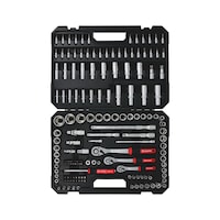 1/4 + 3/8 + 1/2 INCH SOCKET WRENCH ASSORTMENT 154 PIECES