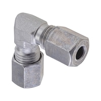 90° angled cutting ring fitting ISO 8434-1, zinc-nickel-plated steel