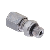 Straight male fitting ISO 8434-1, zinc-nickel-plated steel, metric male thread with seal