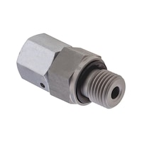 Adjustable straight sealing cone male fitting ISO 8434-1, zinc-nickel-plated steel, BSPP male thread with o-ring