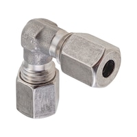 90° angled cutting ring fitting ISO 8434-1, stainless steel 1.4571