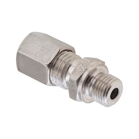 Straight male fitting ISO 8434-1, stainless steel 1.4571, metric male thread with metallic sealing edge, shape B