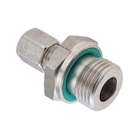 Straight male fitting ISO 8434-1, stainless steel 1.4571, BSPP male thread with seal