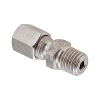 Straight male fitting ISO 8434-1, stainless steel 1.4571, tapered BSPT male thread