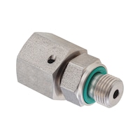 Adjustable straight sealing cone male fitting ISO 8434-1, stainless steel 1.4571, BSPP male thread with o-ring