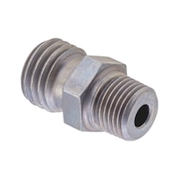 Straight male fitting ISO 8434-1, zinc-nickel-plated steel, tapered BSPT male thread