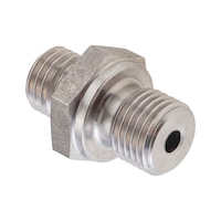 Straight male fitting ISO 8434-1, stainless steel 1.4571, BSPP male thread with metallic sealing edge, shape B