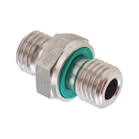 Straight male fitting ISO 8434-1, stainless steel 1.4571, metric male thread with seal