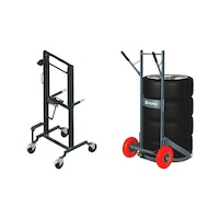 Tyre pushcart with wheel lifter set 2 pieces