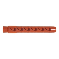 Plastic frame anchor W-UR 10 XS W-UR 10 XS for use in perforated brick with small chambers and thin webs in conjunction with the AMO Combi screw