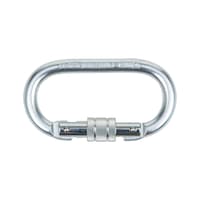 Locking carabiner, oval With screw locking device