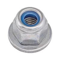 Hexagon nut with clamping piece and washer