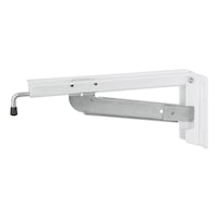 Easy unlocking shelf support for folding table