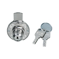 Cylinder lock with closing mechanism, for cabinet 