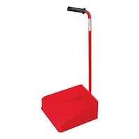 Dustpan with vertical handle