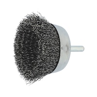 Shank-mounted cup brush