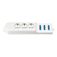 Multiple socket outlet with cable for domestic use on desks