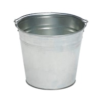 Builders bucket, zinc-plated
