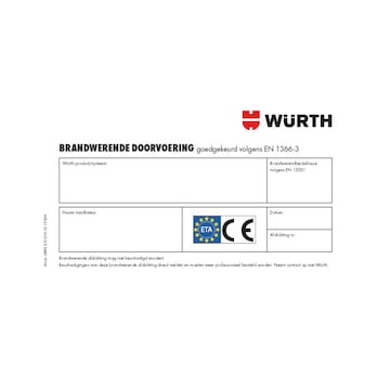 Identificatieplaat brandafdichting