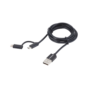 USB-data- og ladekabel 2-i-1 Micro- og Apple-stik