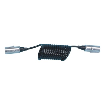 Cable espiral 7 clavijas, aluminio, enchufe 24 V