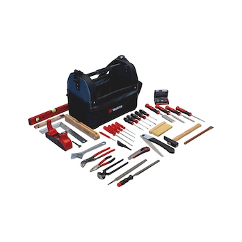 Kit pour charpentiers comprenant un sac à outils 45 pièces