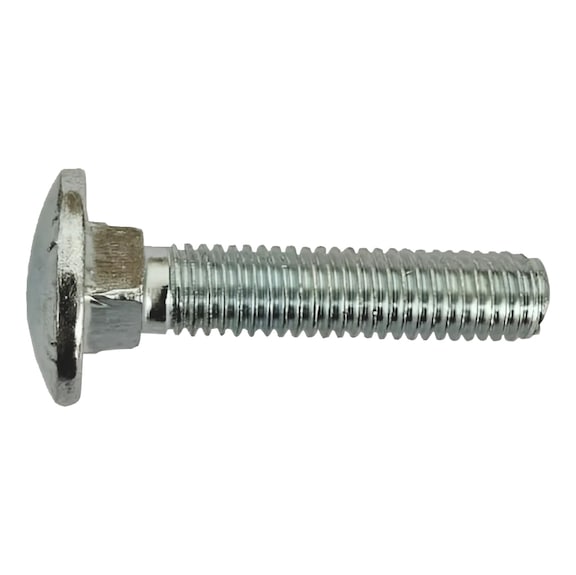 Full Thread Coach Bolt with square neck and nut DIN 603 with nut, steel, strength class 4.8, zinc-plated, blue passivated