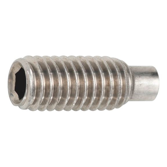 Hexagon socket set screw with pin ISO 4028, A4 stainless steel, 21H, plain - 1
