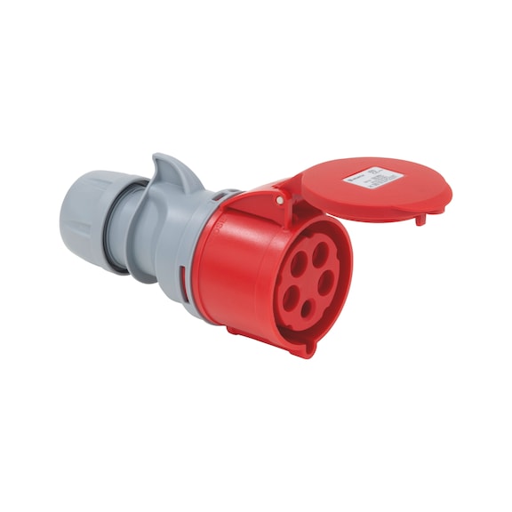 ELMO<SUP>® </SUP>CEE coupling 400 V, 6 H - CUPL-CEE-RED-5PIN-32A-400V-IP44-TURBO