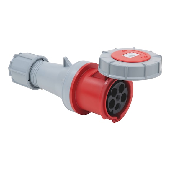 CEE connector 400 V, 6 H - CUPL-CEE-RED-5PIN-63A-400V-IP67