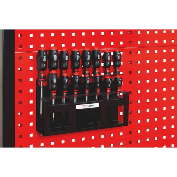 Screwdriver holder Rack for storing up to 15 screwdrivers - SCRDRIVRCK-EMPTY-BLACK-310X100X185MM