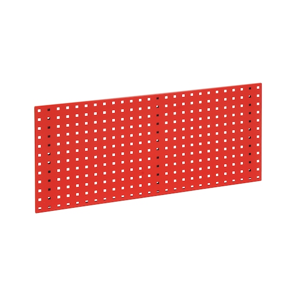 Base plate for square-perforated panel system - BSEPLT-RAL3020-TRAFFICRED-457X991MM