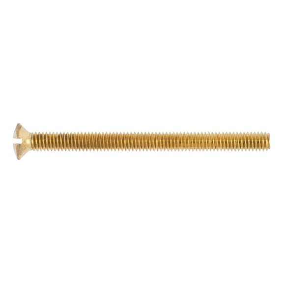 Slotted raised countersunk head screw DIN 964, steel 4.8, brass-plated (D2J) - 1