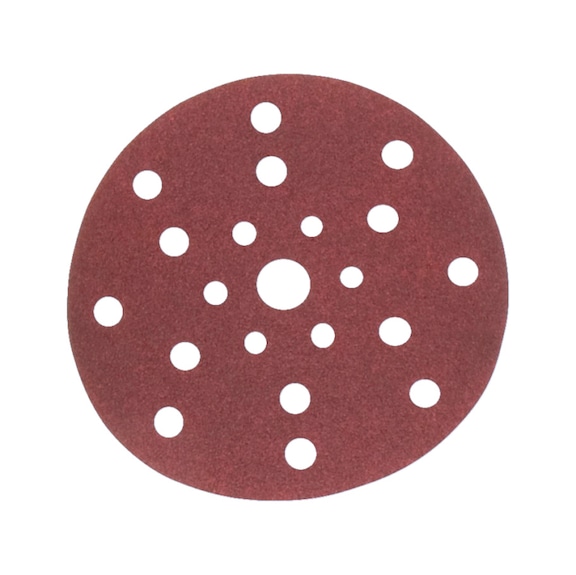 Vehicle dry sandpaper disc RED PERFECT<SUP>®</SUP> - DSPAP-HOKLP-MULTIHOLE-P320-D150MM