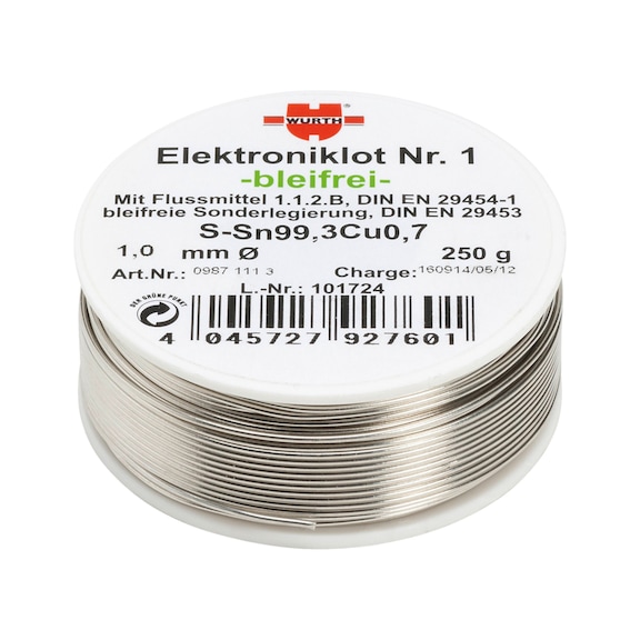 Soft lead-free electronic solder no. 1 RoHS-compliant